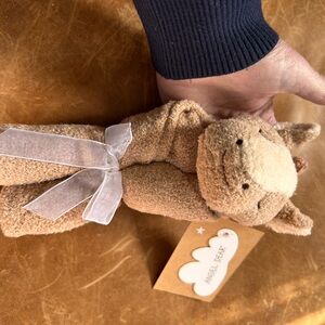 Angel Dear Tan Plush Toy with White Ribbon